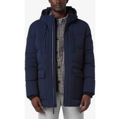 Andrew Marc York Men's Silverton Crinkle Down Parka with Top Stitching Navy