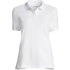 Lands' End Women Polo Shirts Lands' End Women's School Uniform Short Sleeve Mesh Polo Shirt White