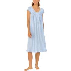 Eileen West Women's Round-Neck Cap-Sleeve Waltz Nightgown Blue Print