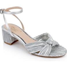 Jewel Badgley Mischka Women's Hudson Knot Block Evening Sandals Silver