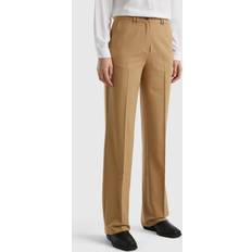Trousers United Colors of Benetton Flowy Formal Trousers, Camel, Women
