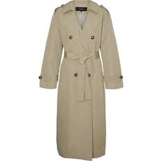 Grey Coats Vero Moda Chloe Trenchcoat - Grey/Laurel Oak