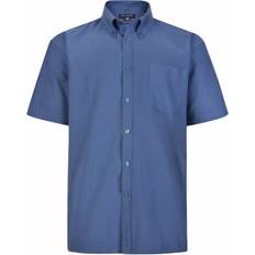 Kam Mens Big Plain Short Sleeve Oxford Shirt Colour: NAVY