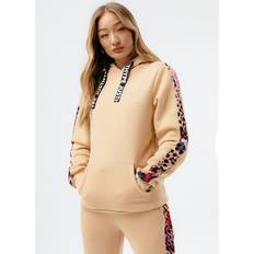 Jumpers Hype womens hazelnut animal print label hoodie