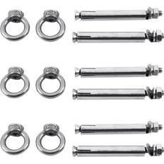 Tlily Steel Raw Style Shield Anchor Eye Bolts M6 6pcs