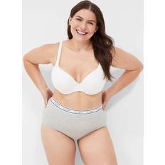 Lane Bryant Lane Bryant Cotton Full Brief Panty With Wide Waistband Light Grey