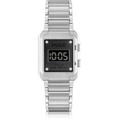 Hugo Link-bracelet digital with black Silver