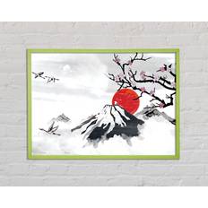 Ophelia & Co. Crillon Red Japanese Sunset Branch Single Picture Frame Prints