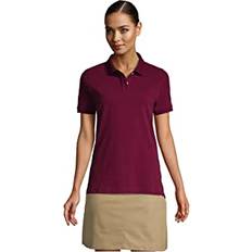 Lands' End Polo Shirts Lands' End Women's School Uniform Short Sleeve Mesh Polo Shirt Burgundy