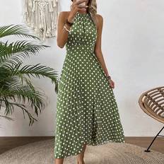 Shein Dresses Shein Ladies' Polka Dot Print Halter Neck Dress