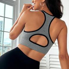 Shein Bras Shein Contrast Binding Cut Out Back Sports Bra