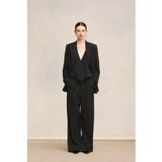 Women - Wool Trousers Ami Paris Black Stripe Trousers Black/Chalk/0013 FR