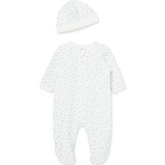 Little Me Baby Boy or Baby Girl Quilt Footed Coverall and Hat, Piece Set Wonder-Light Blue