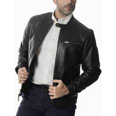 Frye Men's Classic Leather Café Racer Jacket - Black