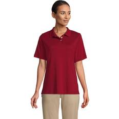 Lands' End Clothing Lands' End Women's School Uniform Short Sleeve Interlock Polo Shirt Garnet