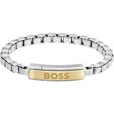 BOSS HUGO Men's Devon Logo Plate Chain Bracelet