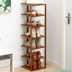 LivingAndHome Corner Bamboo Shoe Rack