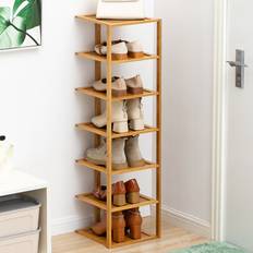 LivingAndHome Corner Bamboo Shoe Rack