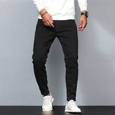 Shein Jeans Shein Men'S Solid Color Slim Fit Jeans