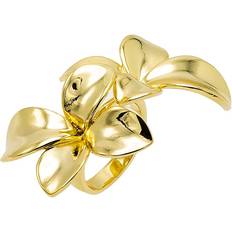 Adina Eden Double Flower Claw Ring in Metallic Gold