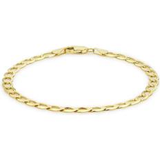 Carissima IBB 9ct Gold Diamond Cut Flat Curb Chain Bracelet, Gold