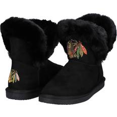 Cuce Women's Black Chicago Blackhawks Faux Fur Boots Black