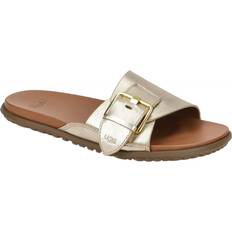 UGG Gold Slippers & Sandals UGG Damen Solivan Buckle Slide Sandale, Pale Gold