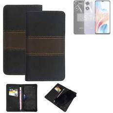 K-S-Trade Handy hülle für oppo a2m wallet case cover handyhülle tasche braun kunstled