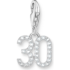 Thomas Sabo Number 30 Charm Pendant - Silver/Transparent