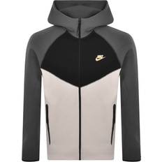 Denim Jackets - Men - White Outerwear Nike Sportswear Tech Fleece Windrunner Men's Hooded Jacket - Light Orewood Brown/Iron Grey/Black/Metallic Gold