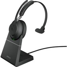 Beige Headphones Jabra Evolve2 65 Link380a MS Mono Desk Stand