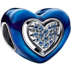 Pandora Spinnable Heart Charm - Silver/Blue