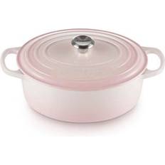 Le Creuset Shell Pink Signature Cast Iron Oval with lid 4.7 L