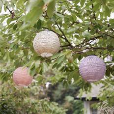 Lights4fun Pastel Tyvek Multi Lantern 3pcs