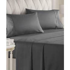 CGK Unlimited 4 Deep Pocket Muted, Vibrant Bed Sheet Black