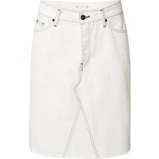 Tommy Hilfiger Skirts Tommy Hilfiger Mid Rise Raw Hem A-Line Denim Skirt ECRU