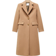 Mango Linda Tailored Wool Coat - Medium Brown