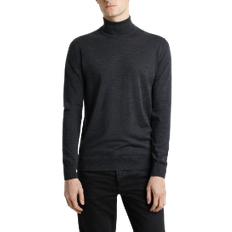 ASKET The Merino Roll Neck Base Layer Top - Charcoal Melange