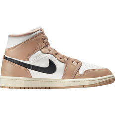 Beige - Nike Air Jordan 1 - Women Trainers Nike Air Jordan 1 Mid W - Sail/Desert/Black