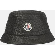 Moncler Hats Moncler Womens Black Brand-appliqué Shell Bucket hat