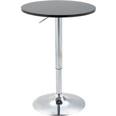 Black Bar Tables Homcom Height Adjustable Black Bar Table 61cm