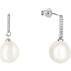 FAVS Stud Earrings - Silver/Transparent/Pearls