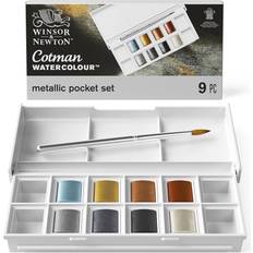 Winsor & Newton Cotman Watercolors Metallic Pocket Set Half Pans 9pcs