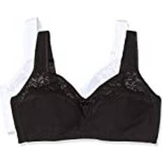 Susa Damen o. Bügel 27931 Bügelloser BH, Mehrfarbig Weiß/Schwarz 215 2er Pack