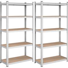 Shelves Shelving Systems Songmics 5-Tier Storage Silver Shelving System 90x180cm