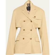 R13 Beige Open Back Blazer Lt Khaki