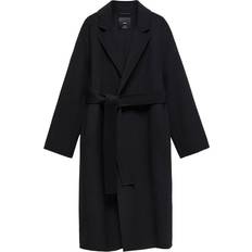 Mango Batin Belt Handmade Coat - Black