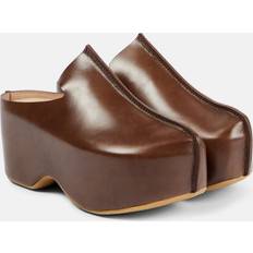 50 ½ Clogs JW Anderson Brown Leather Platform Clogs 19051-201-DARK BROWN IT