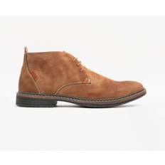 Goor STUART Mens Faux Nubuck Desert Boots Tan: