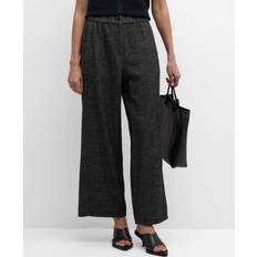 Eileen Fisher Cropped Wide-Leg Hemp-Organic Cotton Pants